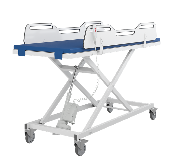 Pressalit MCT 3 Change Trolley 1900mm, Electrically Height Adjustable White (R9652719000)