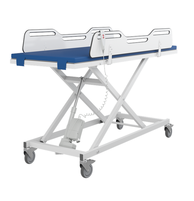 Pressalit MCT 3 Change Trolley 2100mm, Electrically Height Adjustable White (R9652721000)