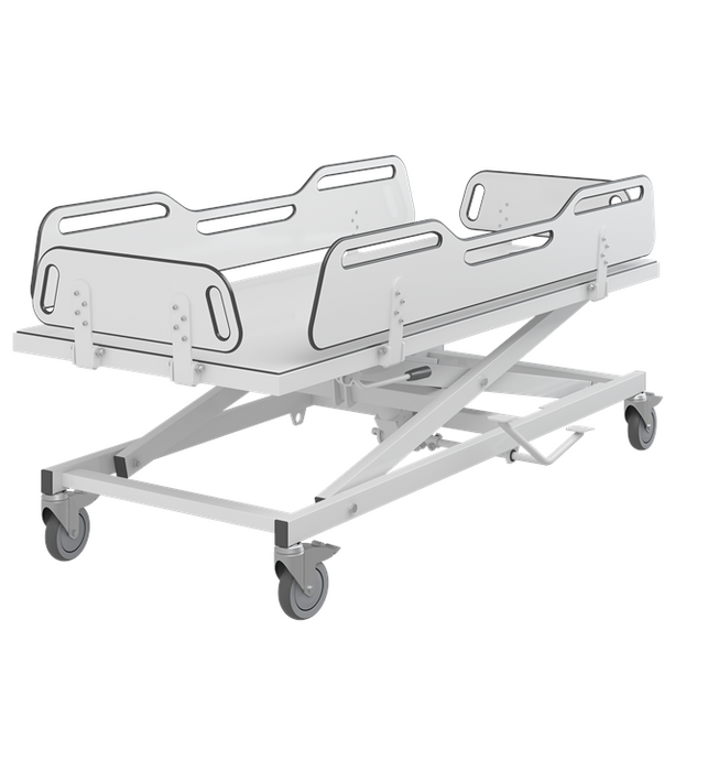 Pressalit MSCT 4 Shower Change Trolley 1700mm, Manually Height Adjustable White (R9504717000)