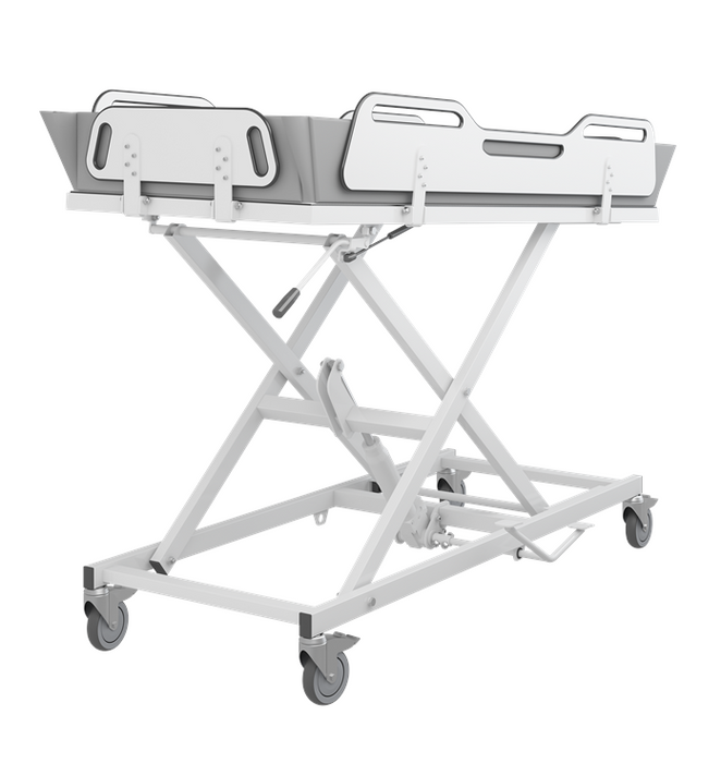 Pressalit MSCT 4 Shower Change Trolley 1700mm, Manually Height Adjustable White (R9504717000)