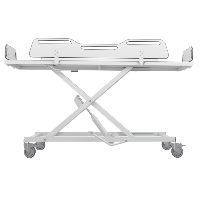 Pressalit MSCT 4 Shower Change Trolley 2100mm, Manually Height Adjustable White (R9504721000)