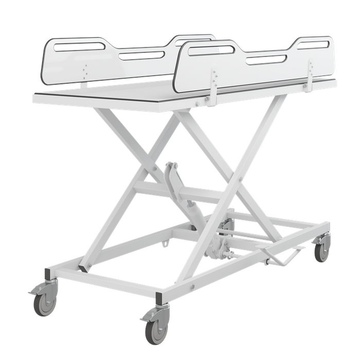 Pressalit MCT 5 Change Trolley 1700mm, Manually Height Adjustable White (R9502717000)