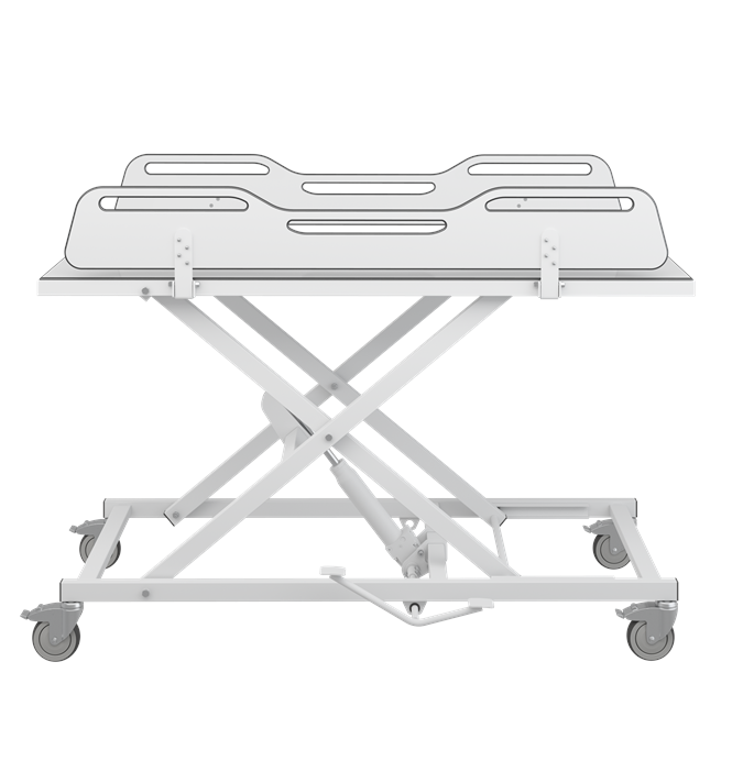 Pressalit MCT 5 Change Trolley 1700mm, Manually Height Adjustable White (R9502717000)