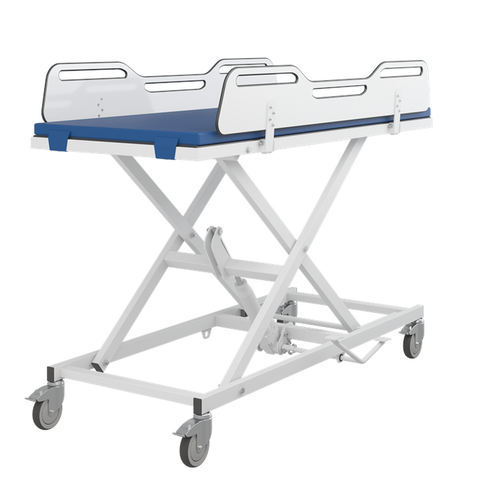 Pressalit MCT 5 Change Trolley 1700mm, Manually Height Adjustable White (R9502717000)