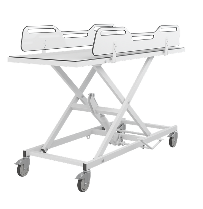 Pressalit MCT 5 Change Trolley 1900mm, Manually Height Adjustable White (R9502719000)