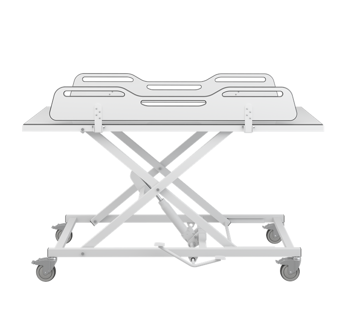 Pressalit MCT 5 Change Trolley 2100mm, Manually Height Adjustable White (R9502721000)