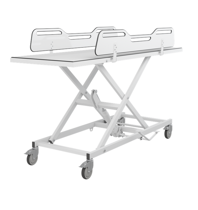 Pressalit MCT 5 Change Trolley 2100mm, Manually Height Adjustable White (R9502721000)