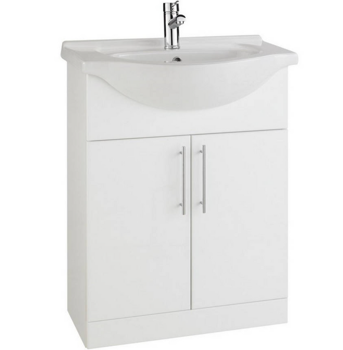 Kartell K-VIT Impakt 650mm Cabinet With Basin-White Gloss (IMP650VU RWF55BASIN)