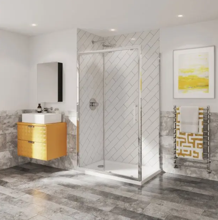 Impey Coram Optima 6 6mm Plain Glass 1000mm Wide Sliding Shower Door Chrome (O6SL10CUC)