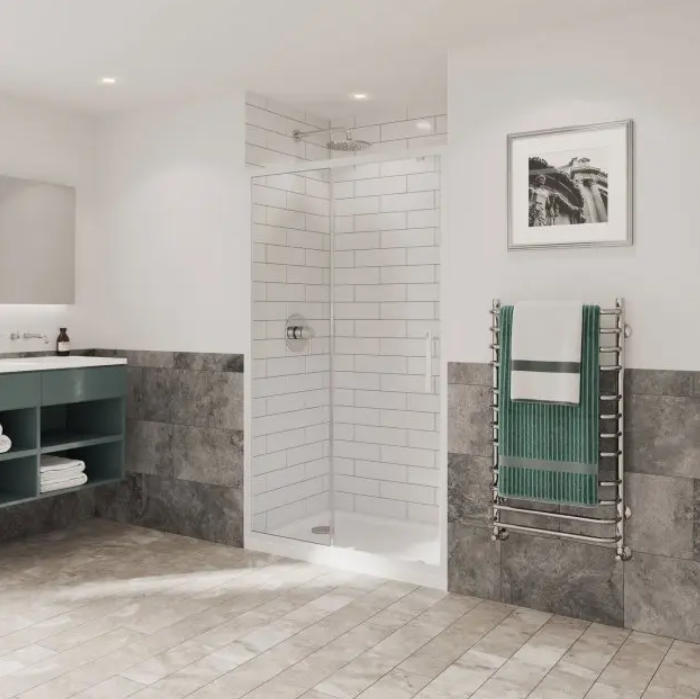 Impey Coram Optima 6 6mm Plain Glass 1000mm Wide Sliding Shower Door White (O6SL10CUW)