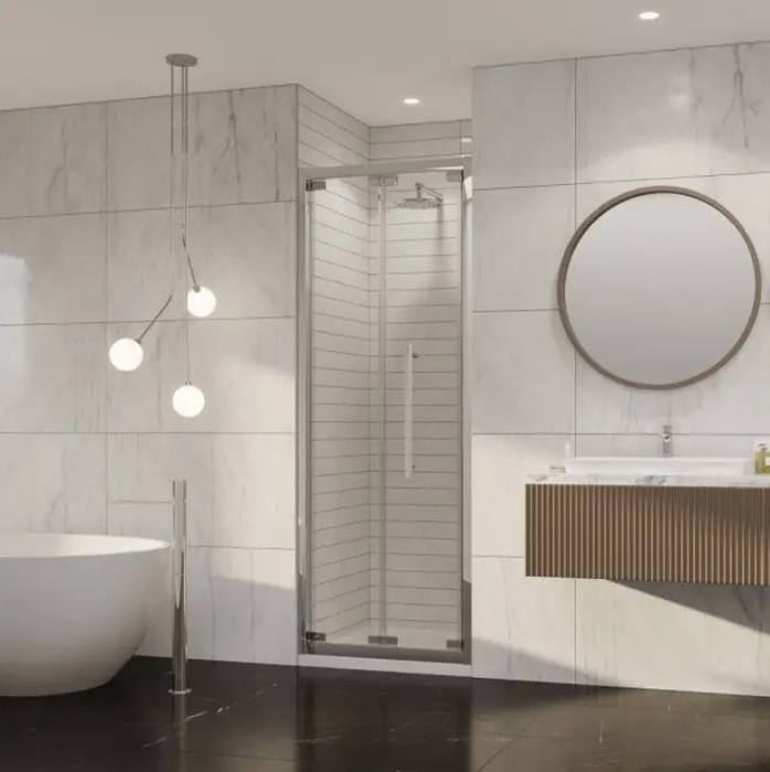 Impey Coram Premier 8 8mm Plain Glass 1000mm Wide Bi-Fold Shower Door Chrome (P8BF10CUC)