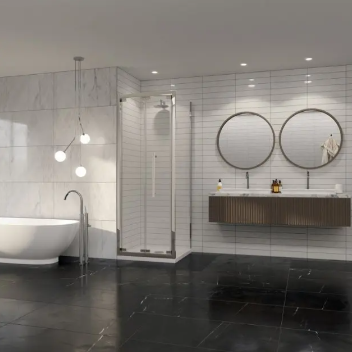 Impey Coram Premier 8 8mm Plain Glass 800mm Wide Bi-Fold Shower Door Chrome (P8BF80CUC)