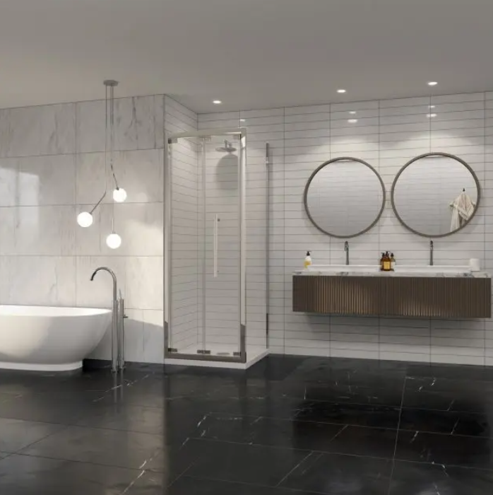 Impey Coram Premier 8 8mm Plain Glass  900mm Wide Bi-Fold Shower Door Chrome (P8BF90CUC)