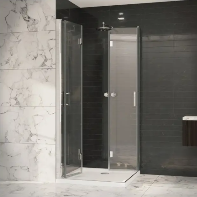 Impey Coram Premier 8 8mm Glass 1000mm x 1000mm Double Bi-Fold Door Shower Enclosure Chrome (P8CB10CUC)