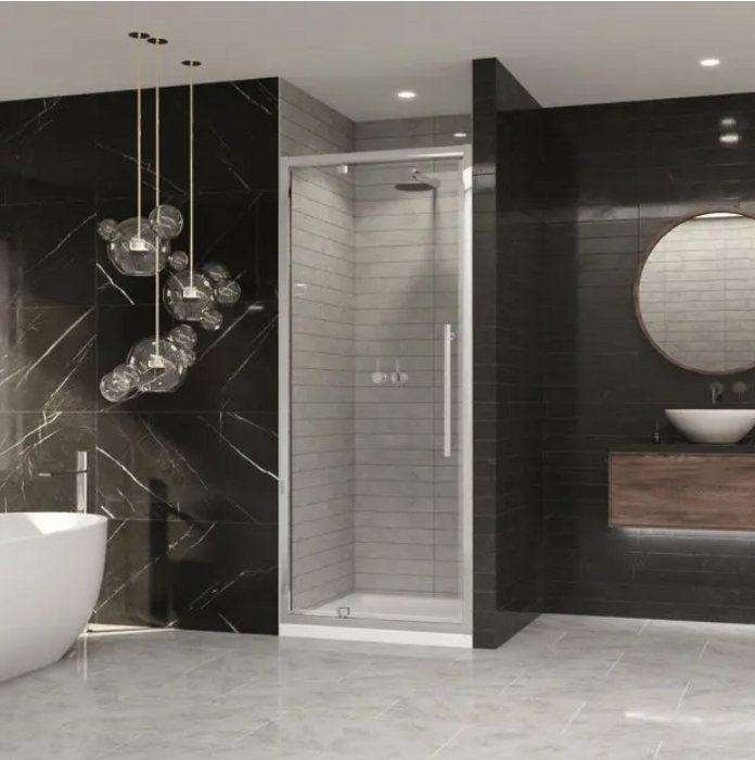 Impey Coram 8mm Plain Glass Premier 8 Chrome 700mm Wide Pivot Shower Door Clear (P8PI70CUC)