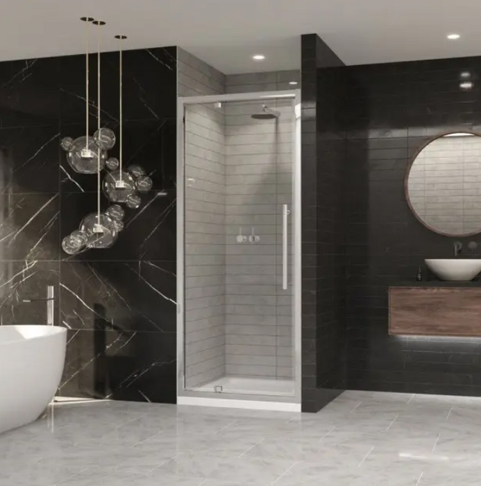 Impey Coram Premier 8 8mm Plain Glass 800mm Wide Pivot Shower Door Chrome (P8PI80CUC)