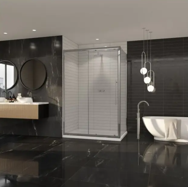 Impey Coram Premier 8 8mm Plain Glass 1200mm Wide Sliding Shower Door Chrome  (P8SL12CUC)