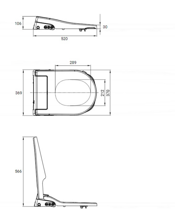 AKW Consilio Bidet Seat Bottom Entry (30503)