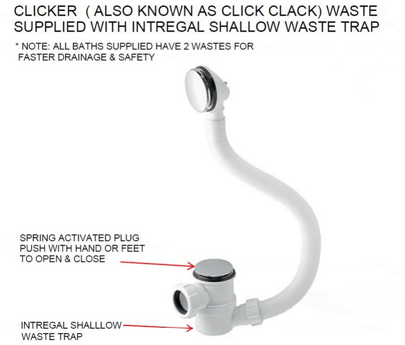 AKW Blakemere Deep Soaker Walk In Bath 1210x650mm Left Hand (11-BLALH)