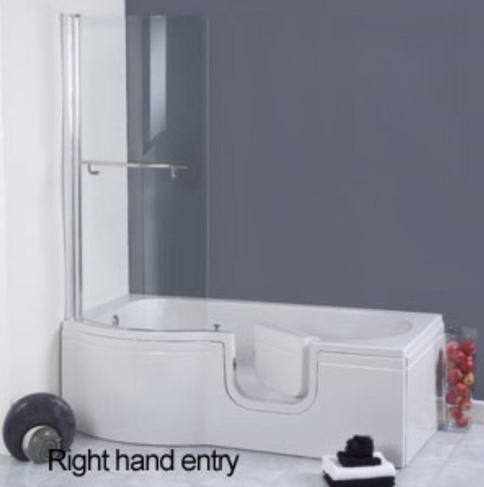 AKW Brereton P Shaped Walk In Bath 1675x750x850mm Right Hand Door (11-BRERH)
