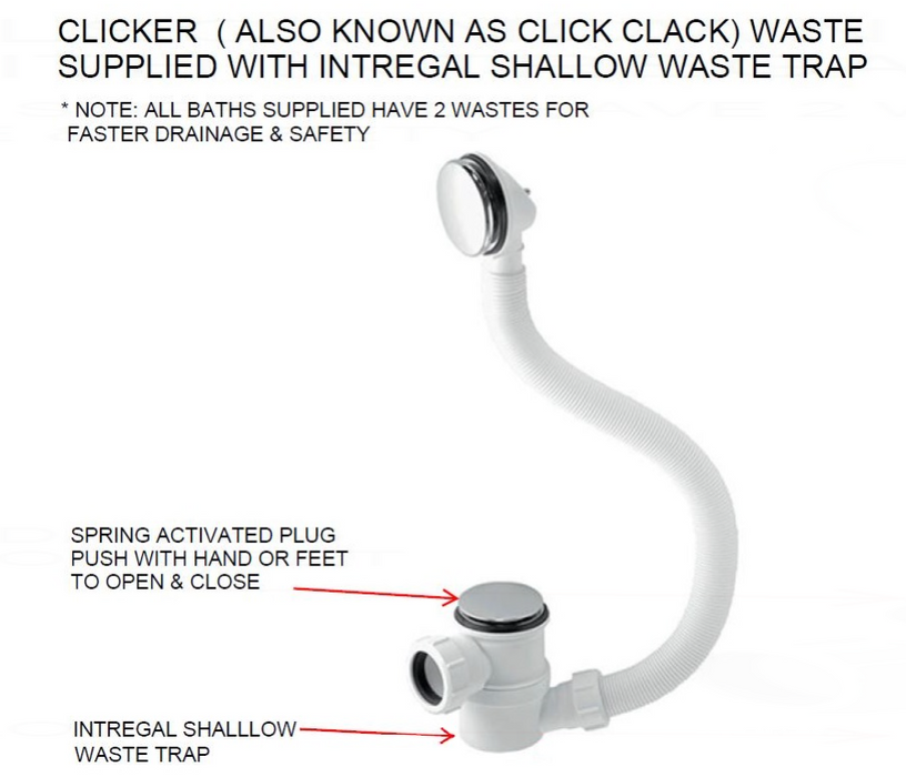 AKW Combermere Deep Soaker Walk In Bath 900x650mm (11-COM)