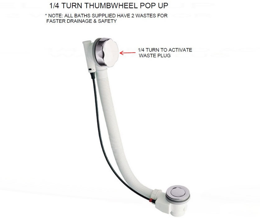 AKW Combermere Deep Soaker Walk In Bath 900x650mm (11-COM)