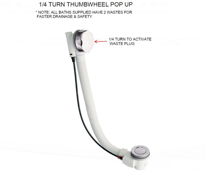 AKW Delamere Deep Soaker Walk In Bath 1210x650mm Left Handed (11-DELLH)