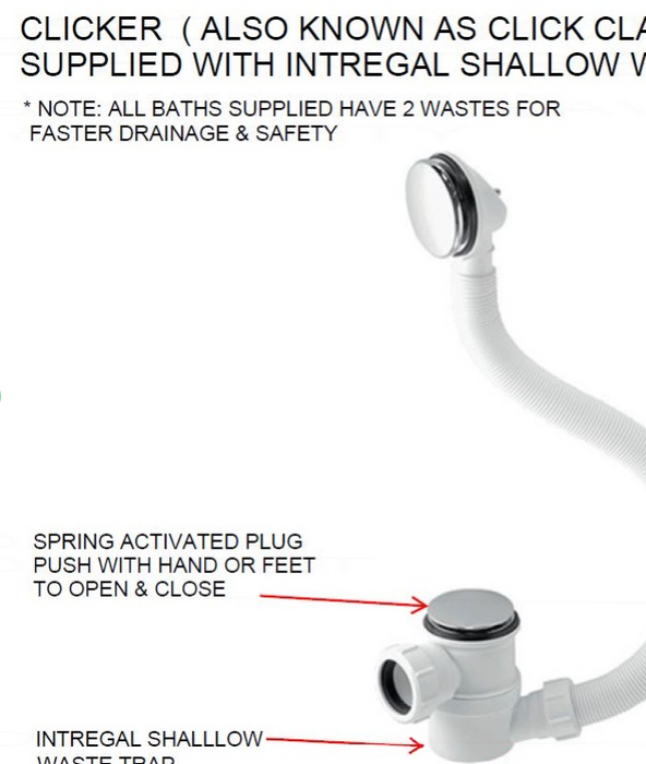 AKW Nunsmere Deep Soaker Walk In Bath 1270x660mm Right Handed (11-NUNRH)