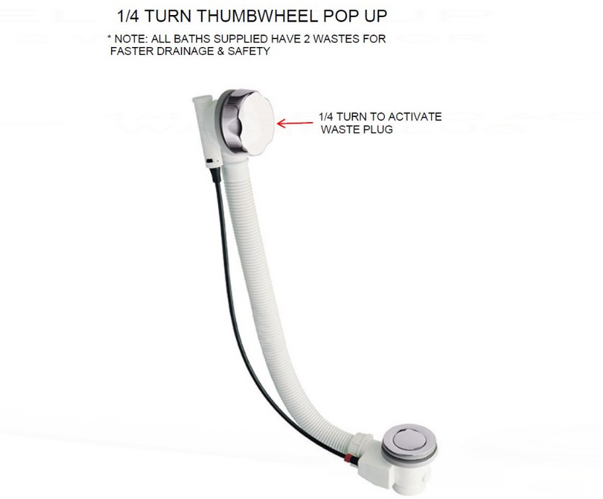 AKW Nunsmere Deep Soaker Walk In Bath 1270x660mm Right Handed (11-NUNRH)