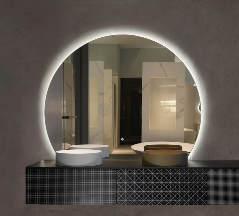 Kartell K-VIT Eclipse 800x700mm Semi Round LED Mirror- Chrome (EC8070)