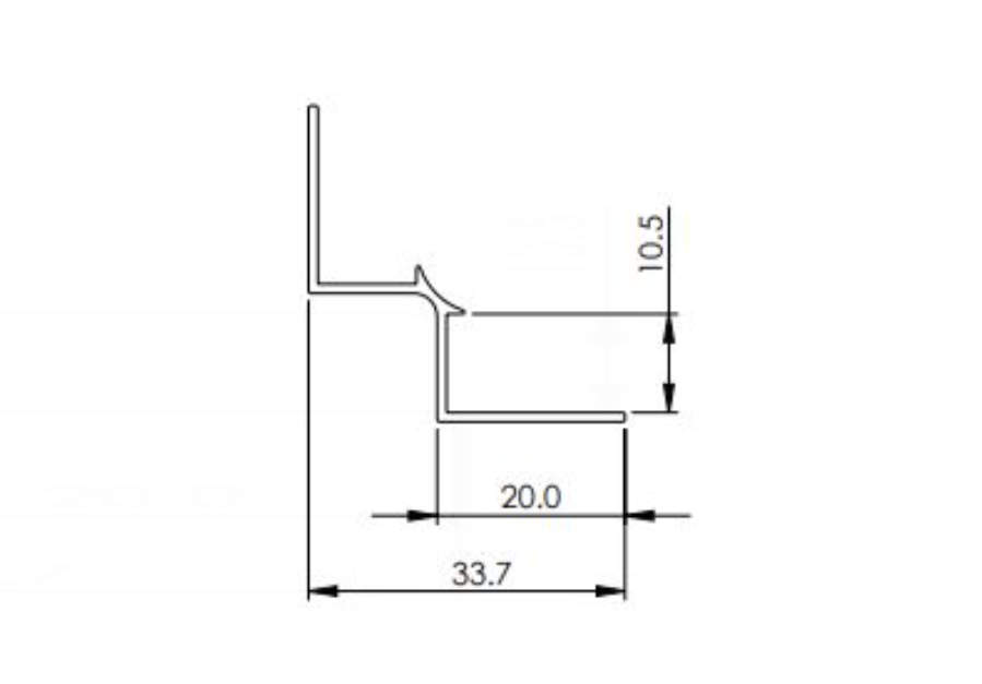 AKW Alveo PVC Wall Panel Internal Corner Profile 2500mm Satin Aluminium (27831)