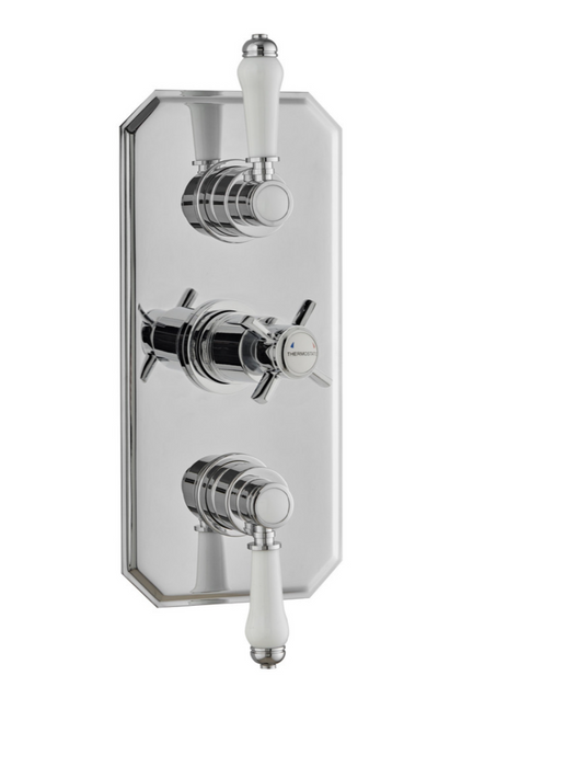 Kartell K-VIT Klassique Triple Concealed Thermostatic Shower Valve Traditional Handle (2 way) Chrome (SHO041KL)
