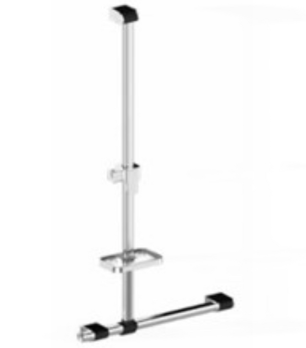 AKW Onyx 2 T & L Shaped Grab Rail Chrome & Black (12805BK-LS)