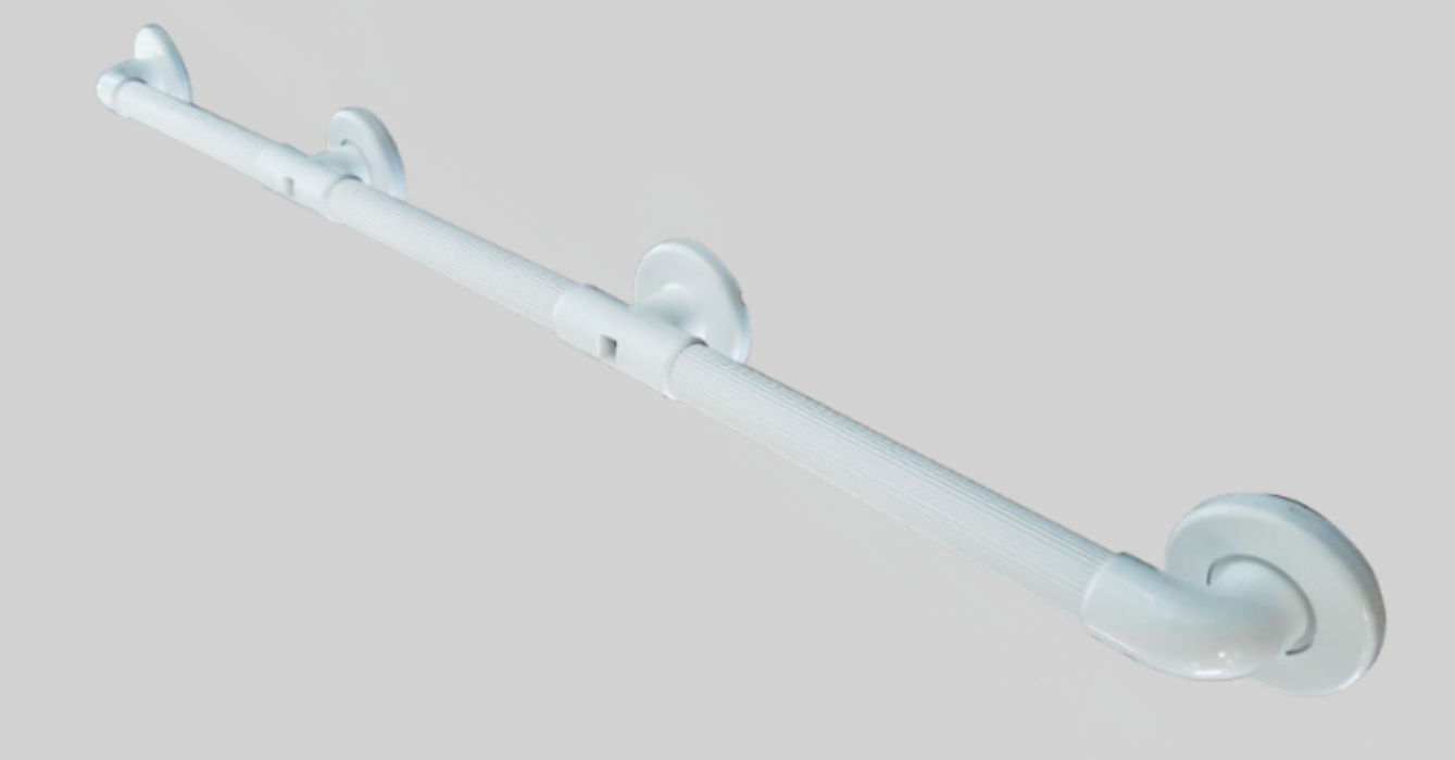 AKW 1900 Series Heavy Duty Plastic Fluted Grab Rail 1067mm (42") White/Blue (01950WH/BU)