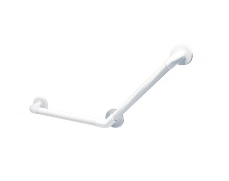 AKW 1900 Series Heavy Duty Plastic Fluted Grab Rail 32mm dia 455mm long x 135° Angle White/Blue (01915WH/BU)