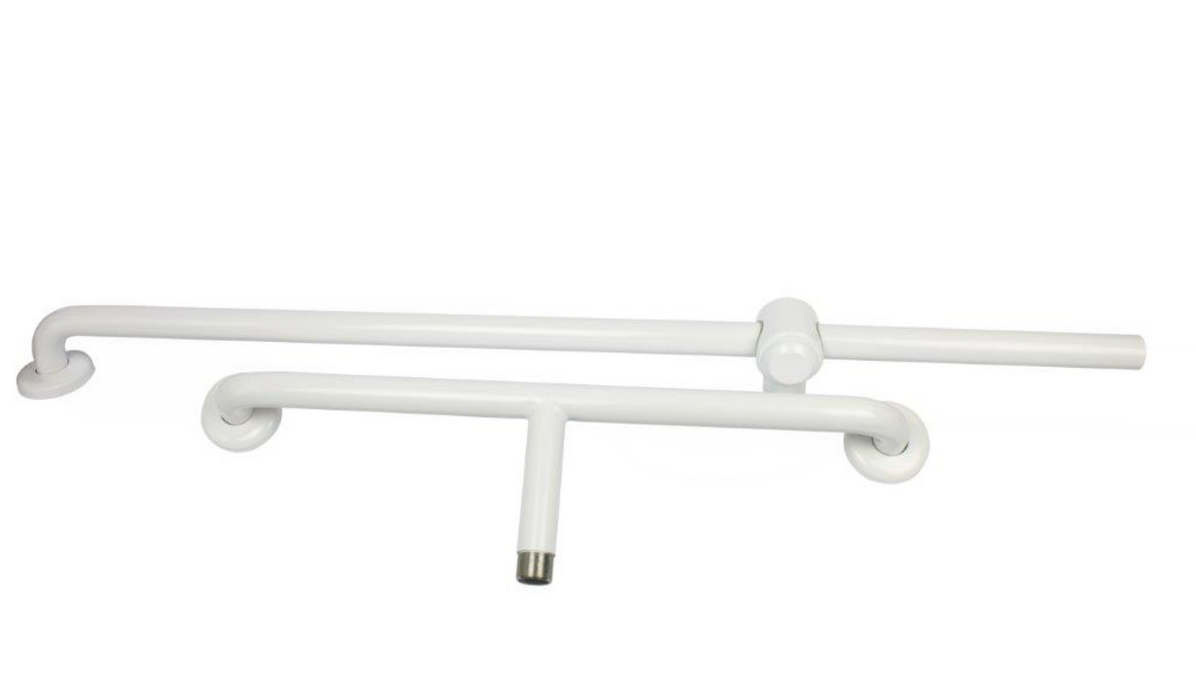 AKW 1200x300x300 T Shape Grab Rail - Epoxy Coated Stainless Steel - White (01245WH)