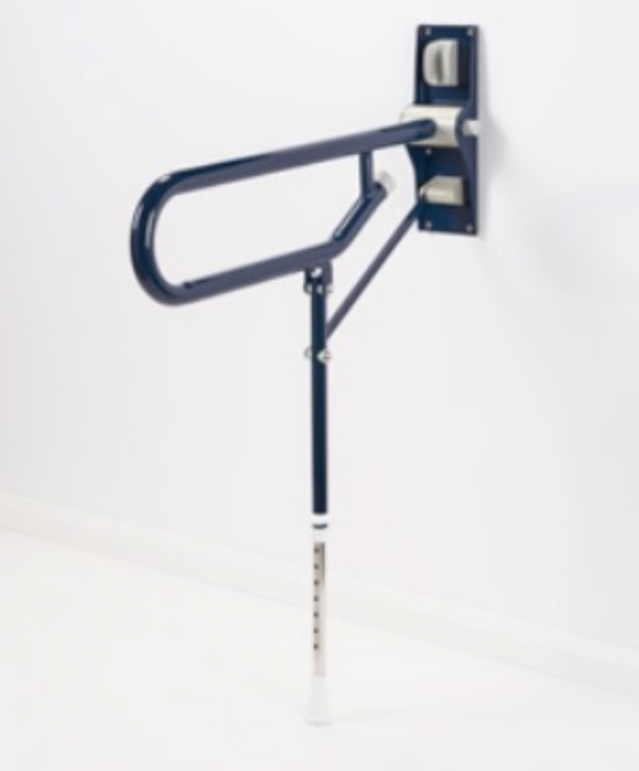 AKW 1800 Series Fold Up Toilet Support Grab Rail Adjustable Leg Dark Blue (01830DB)