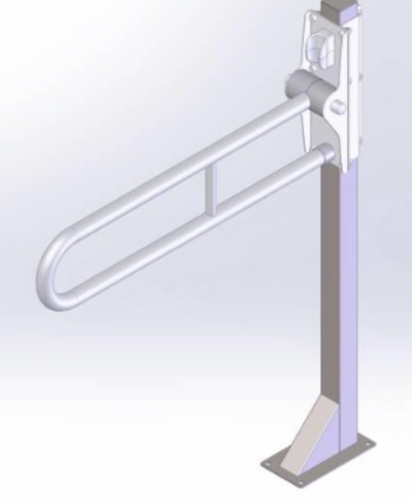 AKW 1800 Series Free Standing Pillar for Fold Up Rail White (01802)