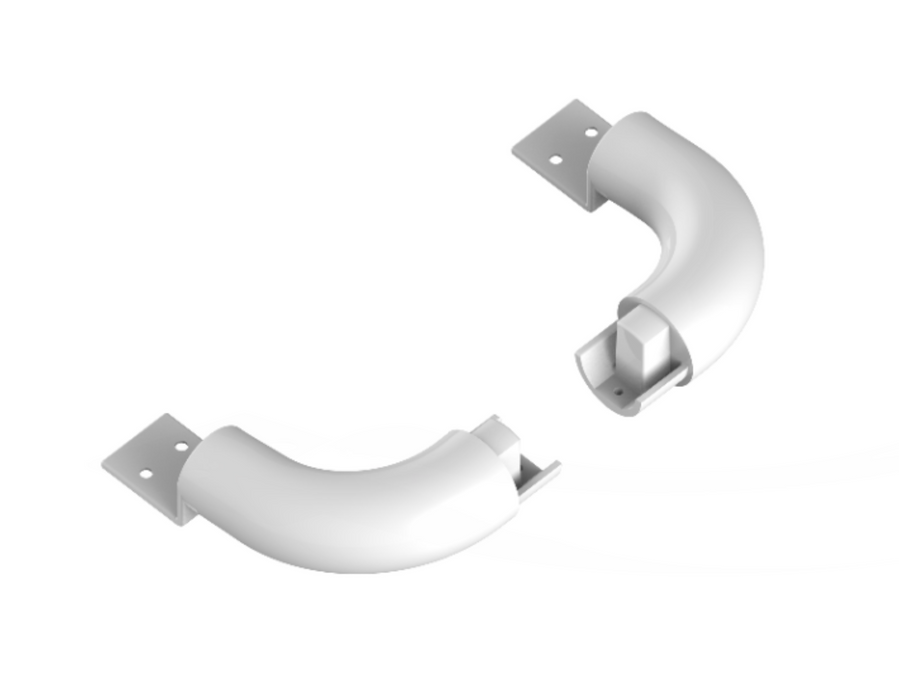 AKW Grab-A-Rail End Return Right Hand and Left Hand White (GARRTNWHR)(GARRTNWHL)