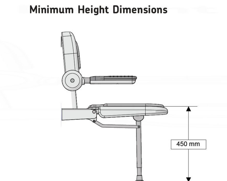 AKW 3000 Series Seat with Grey Padded Back and Arms (03131P)