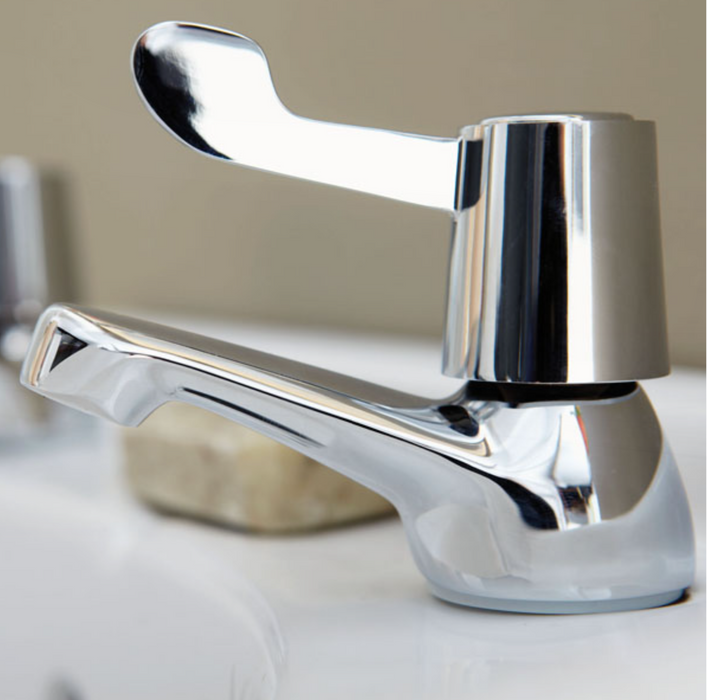 AKW Lever Handle Bath Taps (pair) Silver (30848)