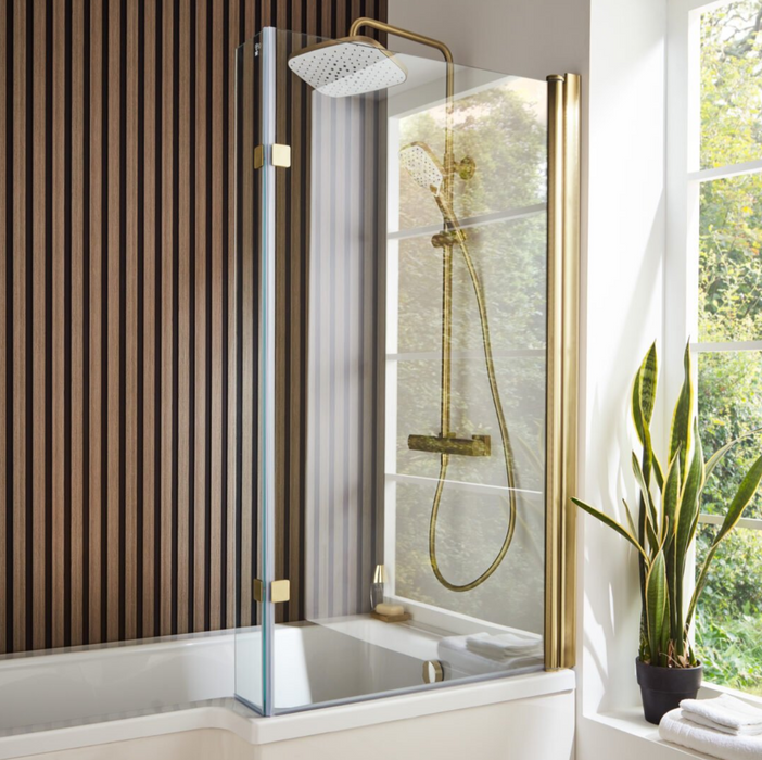 Kartell K-VIT Ottone L Shaped Shower Bath Screen- Brass (BRASS-LS)