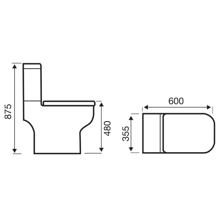 Kartell K-VIT Options 600 Comfort Height Close Coupled WC with Cistern & Soft Close Seat (POT089OP-POT600SE-POT082OP)