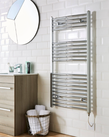 Kartell K-VIT Straight Electric Towel Rail Thermostatic Control 500x800mm Chrome (ETSTR508C)