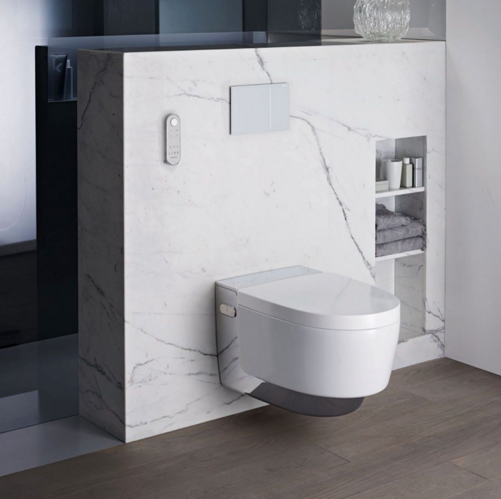 Geberit AquaClean Mera Comfort Rimless Wall Hung Wash & Dry Toilet - Gloss Chrome (146210211)