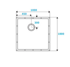 Contour ShowerDec Wet Room Floor Former 1000x1000mm (SD1000x1000)