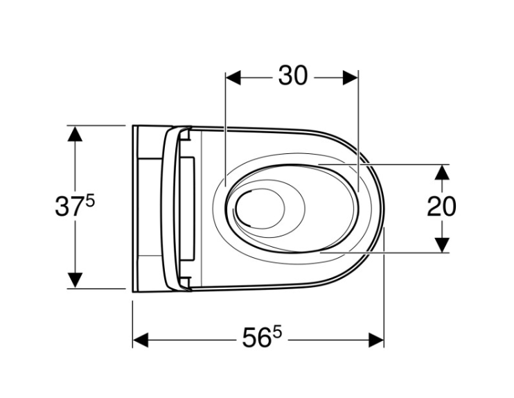 Geberit AquaClean Sela Rimless Wall Hung Wash & Dry Toilet - Gloss Chrome Plated Hinge (146220211)