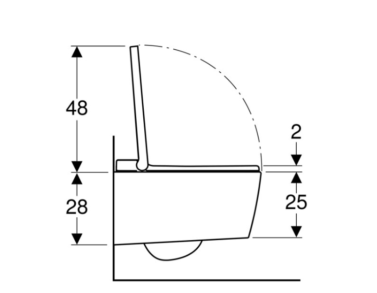 Geberit AquaClean Sela Rimless Wall Hung Wash & Dry Toilet - Gloss Chrome Plated Hinge (146220211)