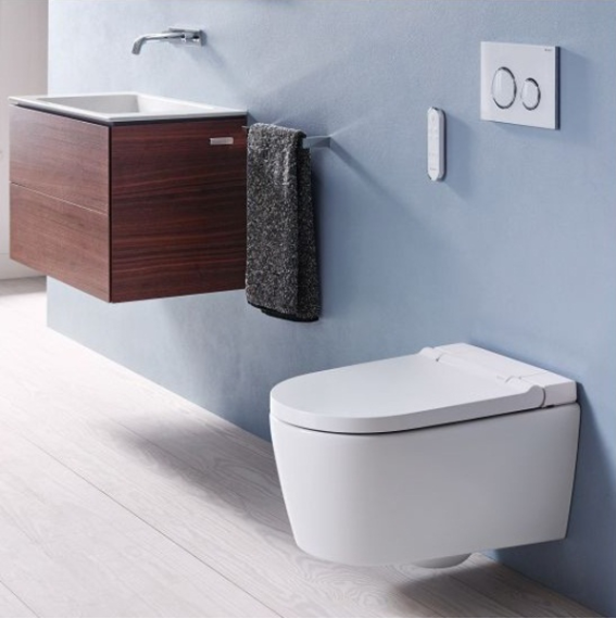 Geberit AquaClean Sela Rimless Wall Hung Wash & Dry Toilet - White Alpine Hinge (146220111)