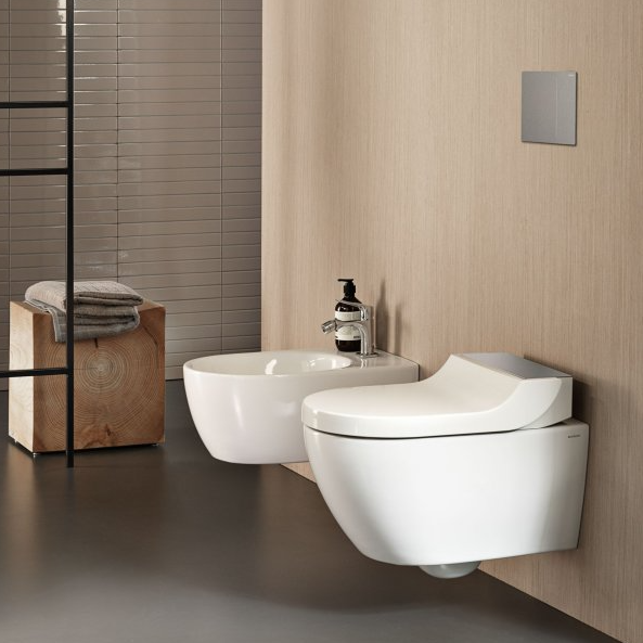 Geberit AquaClean Tuma Comfort Complete Set - Stainless Steel Back Plate (146290FW1)
